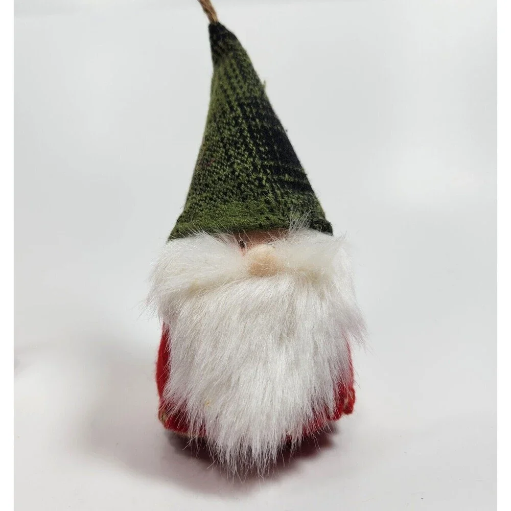 Christmas Plush Ornaments Gnome Snowman Santa In Car Lot of 3 Amscan Felt Fabric